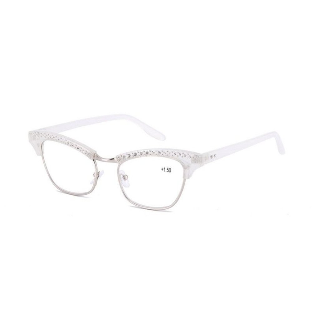 Retro Elegant Cat Eye Rhinestone 1.50 Reading Glasses - NEW Granny Readers